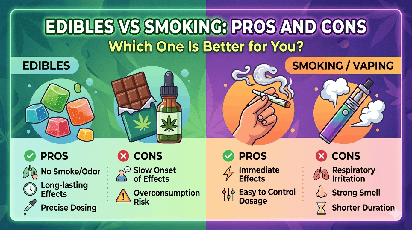 Edibles vs Smoking Pros and Cons: Which One Is Better for You?