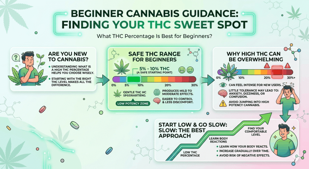 THC percentage guide, Beginner cannabis guidance